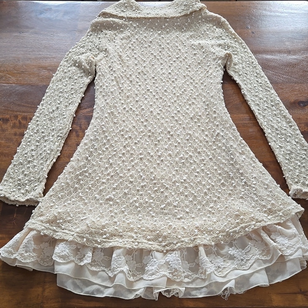 Altar'd State Cream Beige Cowl Neck Dress Size Medium - Picture 6 of 14